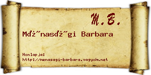 Ménasági Barbara névjegykártya